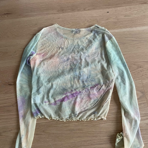 Ruffle mesh top - Picture 3 of 4